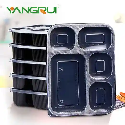 1000ml Black Food Container With Lids leak proof meal prep containers